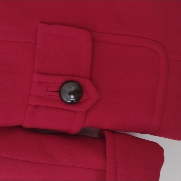 Talbots Red 3/4 Sleeve 100% Wool Short Jacket Size 4p - Picture 4 of 13